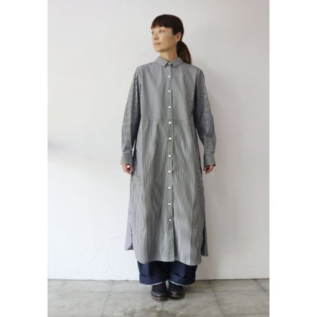 amne アンヌ　STRIPE bias dress　#Bordeaux、Black 【送料無料】