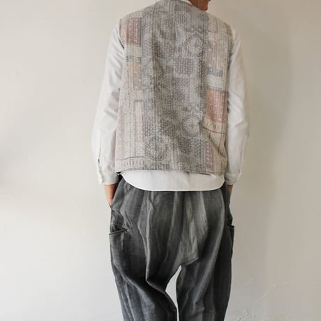 FUNSET OF ART ファンセットオブアート　ブリーチバンダナパッチワークカバーベスト　#sand