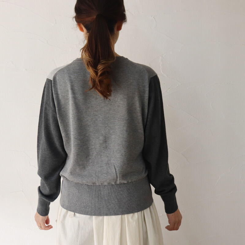 M+様【homspun(ホームスパン)】 ソフトコンパクトヤーン長袖ニットカーデ homspun ホームスパン ソフトコンパクトヤーンクルーネックカーデ