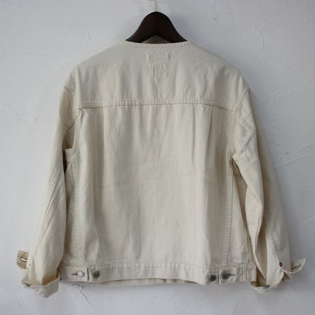**再入荷** atelier naruse アトリエナルセ cotton denim no collar jacket コットンデニム ノーカラージャケット #インディゴ、生成り