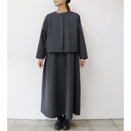 **再入荷** Linenya リネンヤ　ウール起毛ジャケット　#グレー　【送料無料】