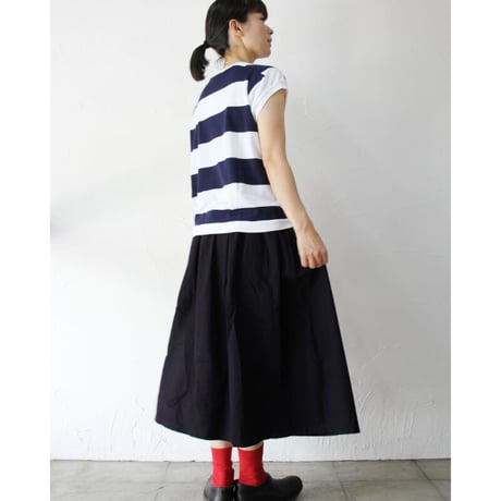 homspun ホームスパン　藍染めギャザースカート　#ブルー　【送料無料】