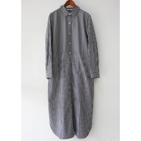 amne アンヌ　STRIPE bias dress　#Bordeaux、Black 【送料無料】