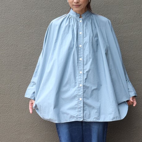ARTE POVERA アルテポーヴェラ　 タイプライター染めポンチョシャツ　#ホワイト、スモークサックス、ブラック
