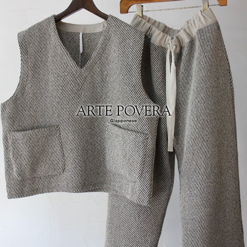 ARTE POVERA アルテポーヴェラ ウール&リネン混ベスト #キナリ ARTE POVERA アルテポーヴェラ ウール&リネン混ベスト #キナリ
