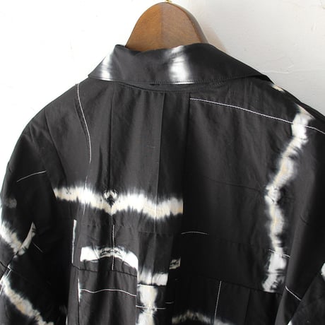 ARTE POVERA アルテポーヴェラ　スーピマローンしぼり染めシャツジャケット　#ブラックMIX