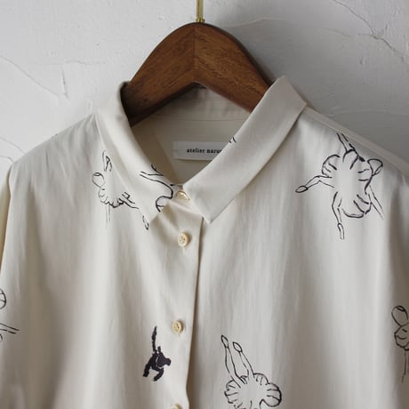 atelier naruse アトリエナルセ　レーヨンコットンビッグシルエットシャツ～バレリーナ～　rayon cotton big silhouette shirt