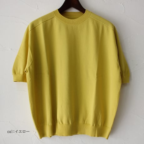 **またまたまた再入荷** LinenYa リネンヤ　as it is.　コットンクルーネック半袖ニット