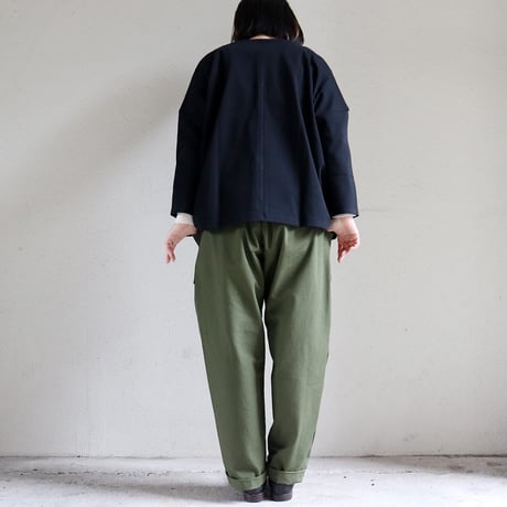 homspun ホームスパン　リップストップウエストギャザーパンツ　#オリーブ、ブラック