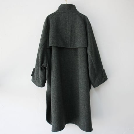 ASEEDONCLOUD アシードンクラウド　Hiraeth wool herringbone  tent gown #Blue green 【送料無料】