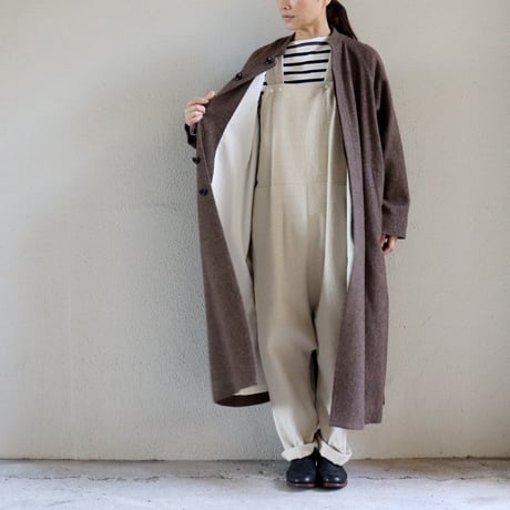 atelier naruse アトリエナルセ　wool linen tweed stand collar coat　ウールリネンツイードスタンドカラーコート