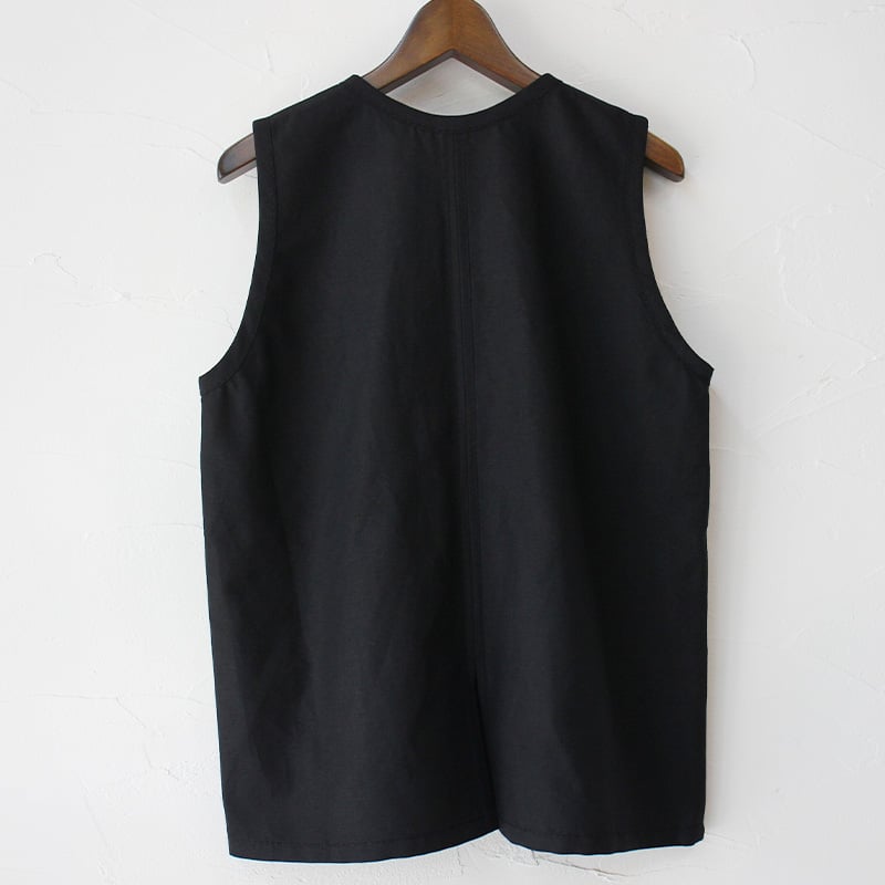 homspun ホームスパン　ウールリネン 比翼ベスト 黒 再入荷** homspun ホームスパン W/L比翼ベスト #ダークブラウン