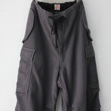 FUNSET OF ART ファンセットオブアート　コットンリネン刺し子バルーンカーゴパンツ　#grey 【送料無料】