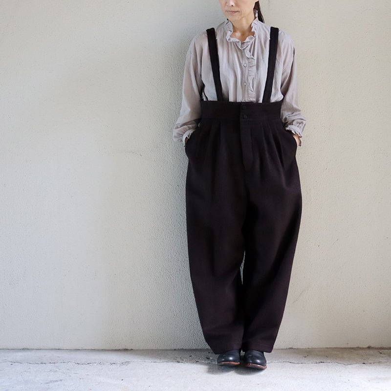 【希少】susuri ★ススリ リネンコットン ムースパンツ サロペット SUSURI ススリ｜ムースパンツ crema blue