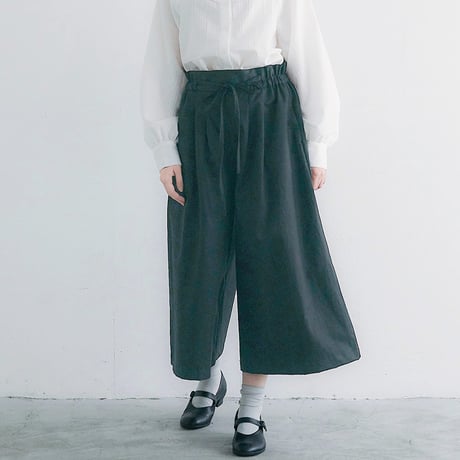 MAGALI マガリ　コットンリネンツイルキュロットパンツ　#ブラック　【送料無料】