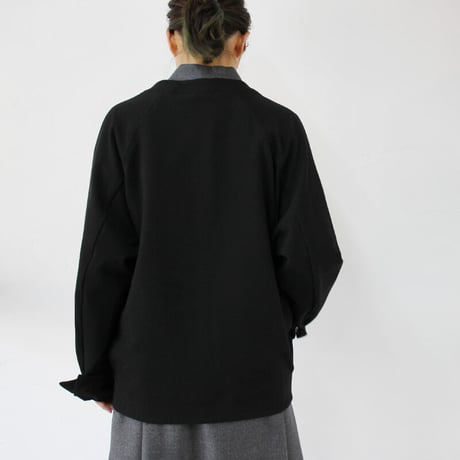 amne アンヌ　DRAPEY cardigan #チャコール、ブラック　【送料無料】
