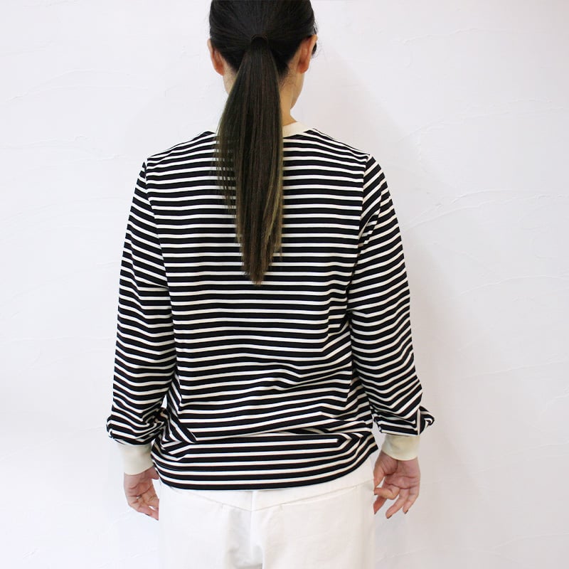 【未使用】アトリエナルセ atelier naruseコットンボーダーカットソー atelier naruse | コットンボーダーカットソー（長袖・blue