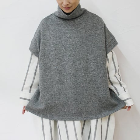 **TOPネイビーのみ再入荷** LinenYa リネンヤ　ハイネックニットベスト　#TOPネイビー、ネイビー、ブラウン　【送料無料】