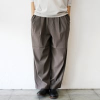 **SALE** TRAVAIL MANUEL トラバイユマニュアル　レーヨンリネンストレッチ2タックワイドパンツ　#モカ、セージ
