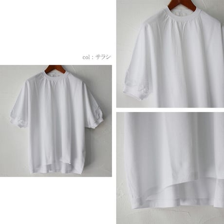 **再入荷** homspun ホームスパン　60/2天竺半袖プルオーバー　#サラシ、ライトグレージュ、ネイビー、ブラック