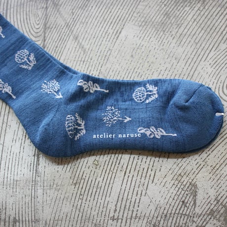 atelier naruse アトリエナルセ　cotton wool ～monotone flower～ compression socks　コットンウール着圧ソックス