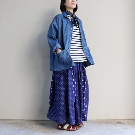 sasanqua by trees サザンカバイツリーズ　10.5オンスネップデニムカバーオール　#3year wash