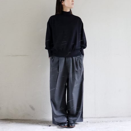 TRAVAIL MANUEL トラバイユマニュアル　ドライウェザー2タックワイドパンツ　#チャコール、ブラック