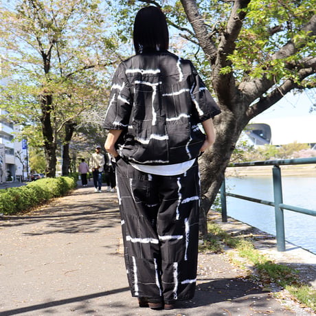 ARTE POVERA アルテポーヴェラ　スーピマローンしぼり染めシャツジャケット　#ブラックMIX