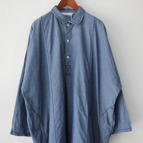 **またまた再入荷** homspun ホームスパン　ライトオンスシャンブレーBIGシャツワンピース　#ブルー、ネイビー　【送料無料】
