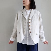 **ラスト一点のみSALE** atelier naruse アトリエナルセ　リネンテーラードジャケット　linen tailored jacket　#ベイジュ、チャコール