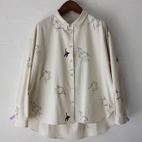 atelier naruse アトリエナルセ　レーヨンコットンビッグシルエットシャツ～バレリーナ～　rayon cotton big silhouette shirt