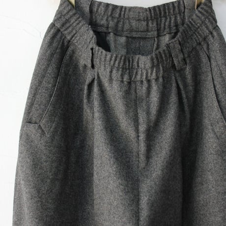 atelier naruse アトリエナルセ furano wool wide pants  #杢ブラック　【送料無料】