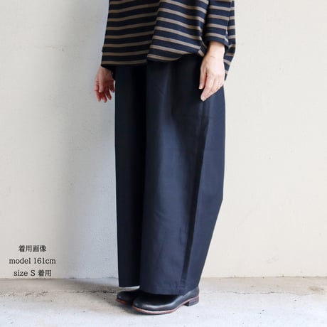 **2025a/w到着** homspun ホームスパン　W/Lギャザーワイドパンツ　#ベージュ、ダークグリーン、ブラック　【送料無料】