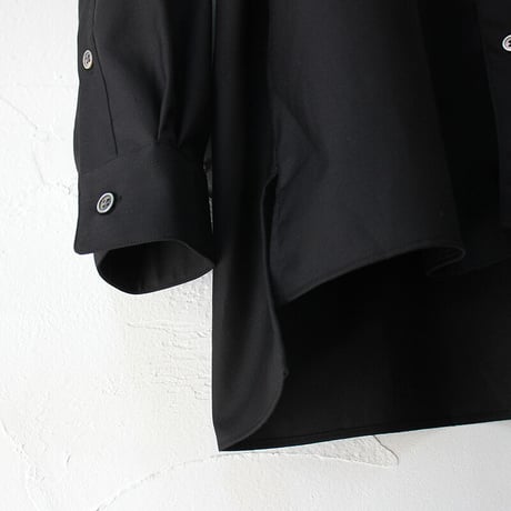 amne アンヌ　GABARDINE covered shirts ギャバジンカバードシャツ　#ブラック　【送料無料】