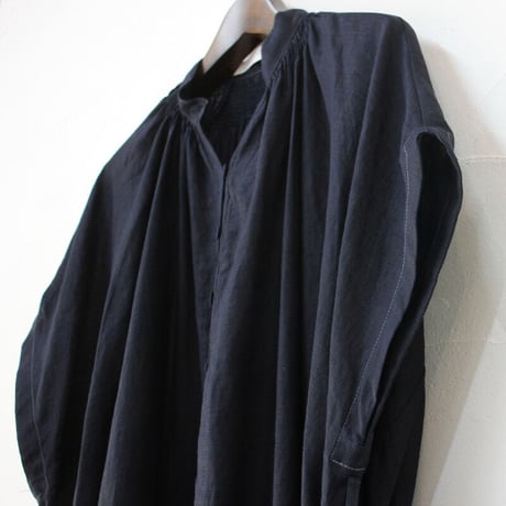 ASEEDONCLOUD アシードンクラウド　Antique linen Jiyusou smock dress #インディゴ　【送料無料】