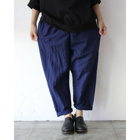 **またまた再入荷** homspun ホームスパン　C/Lツイルギャザーパンツ　#ブルー、ベージュｘネイビー、ダークネイビー、ブラック