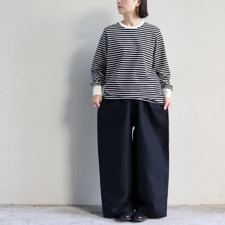 **再入荷**　atelier naruse アトリエナルセ　コットンボーダーカットソー（長袖）cotton border cut&sewn（long sleeves）