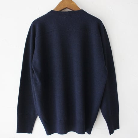 homspun ホームスパン　ラム12Gクルーネックプルオーバー　#イエロー、ネイビー