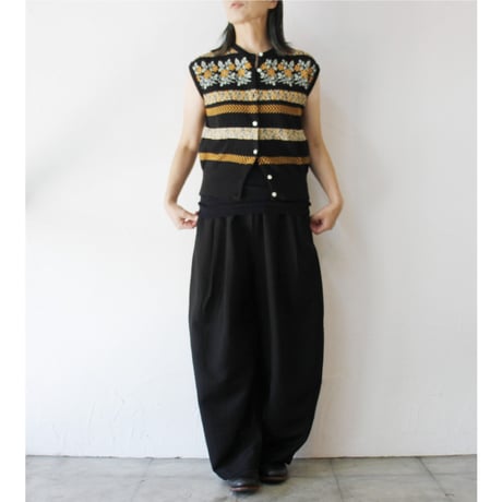 TRAVAIL MANUEL トラバイユマニュアル　ヴィンテージツイルコクーンパンツ　#ブラック　【送料無料】