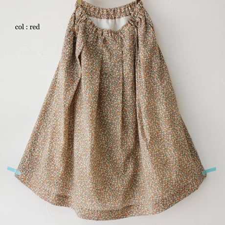 **再々入荷＆新色** LinenYa リネンヤ Liberty"EVIE ROSE"タックスカート　#ベージュ、レッド