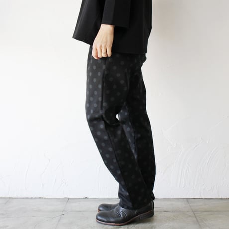 TRAVAIL MANUEL トラバイユマニュアル　ドットチノナローパンツ　#ブラックｘグレー