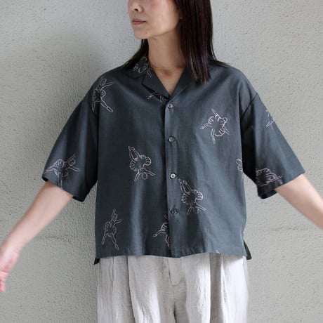 atelier naruse アトリエナルセ　レーヨンコットン開襟シャツ～バレリーナ～ rayon cotton open collar shirt　【送料無料】