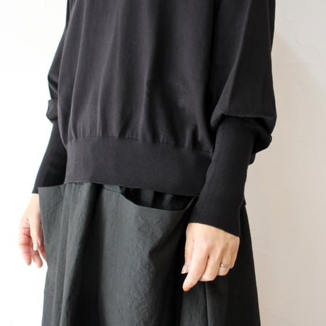 **再入荷** Linenya リネンヤ　as it is.  コットンバルーンスリーブニット　#ブラック