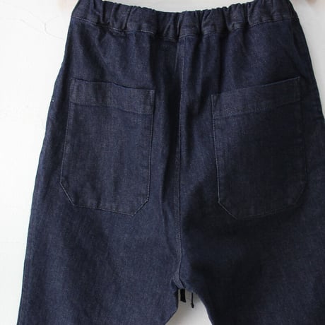 TRAVAIL MANUEL トラバイユマニュアル　ストレッチデニムペグパンツ　#INDIGO , BLACK