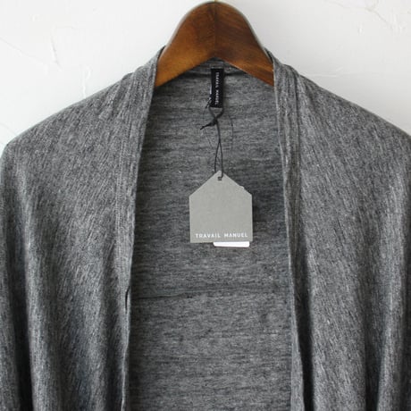 **またまた再入荷** TRAVAIL MANUEL トラバイユマニュアル　リネン天竺ボレロカーディガン　#ブラック、杢グレー、レッド、イエロー　【送料無料】