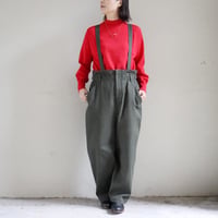 **size2のみSALE**atelier naruse アトリエナルセ　カツラギコットンリネンサスペンダーパンツ　#オリーブ、ネイビー