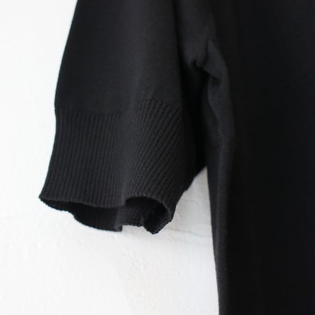 homspun ホームスパン　ソフトコンパクトヤーン襟付カーディガン　#アイアンブルー、ブラック