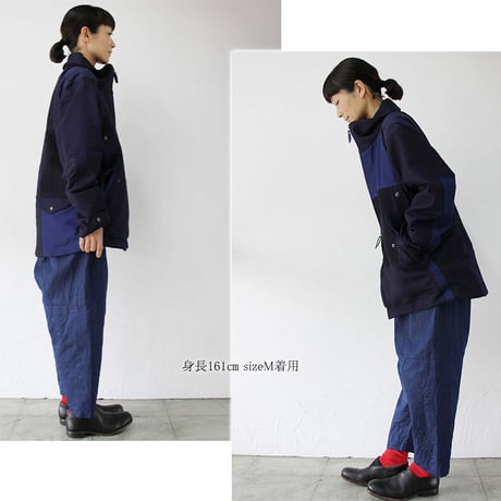 FUNSET OF ART ファンセットオブアート IDGパッチワークハカマデッキジャケット　＃インディゴ　【送料無料】