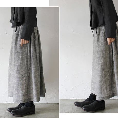 ASEEDONCLOUD アシードンクラウド　cloudcheck working skirt #black　【送料無料