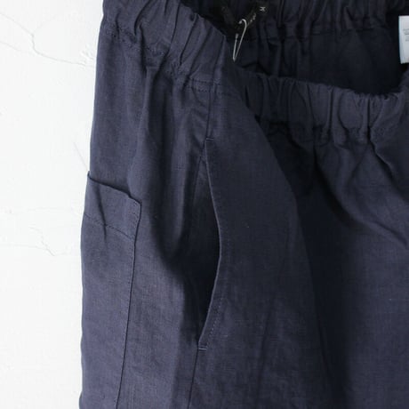 TRAVAIL MANUEL リネンポプリンサドルパンツ　#ブラック、ネイビー、グレー　【送料無料】